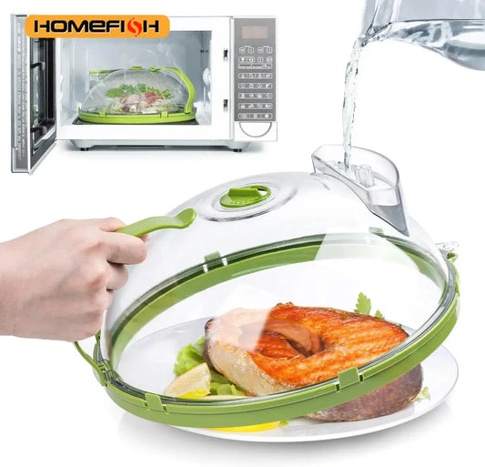 Microwave Food Cover Clear Microwave Splash Guard with Steamer and Handle Kitchen Gadgets