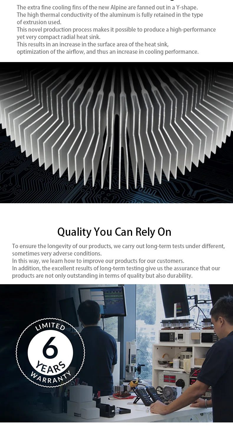ARCTIC Alpine 17 - Intel CPU Cooler, 92 mm PWM Fan, Radial Heatsink, Top Blower, Intel LGA 1700, 4-Pin Connector