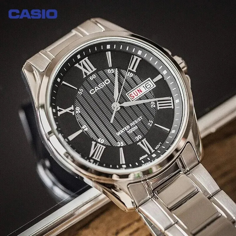 Casio MTP-1384D Watch Men's Business Large Steel Dial With Roman Numerals Leisure Simple Waterproof Quartz Men Watch For Dad