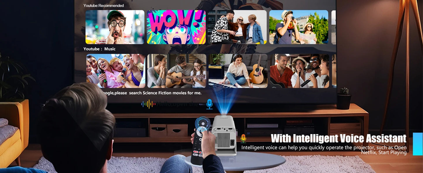 Magcubic Netflix Officially Licensed Android 13 HY320 NTV Mini Projector With Amlogic S950D4 1080P 500ANSI Dual WiFi BT5.2 Voice