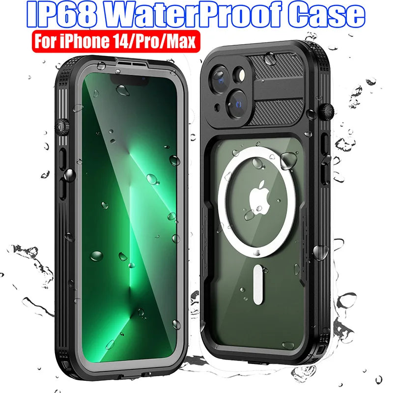 IP68 Waterproof For IPhone 16 15 14 13 12 11 Pro Max XS Max XR SE 78 Case RedPepper Cover Diving Underwater Swim Outdoor Sports