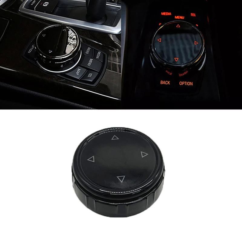 Car Big Multi Media Knob Button Cover Trim Control Glossy Black ABS Plastic Fit for BMW 1 Series F20 3 Series F30 5 Series F10