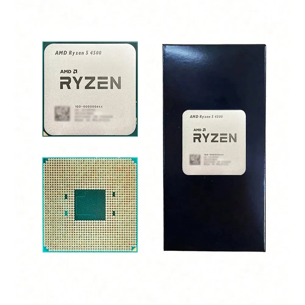 AMD Ryzen 5 4500 3.6GHz Base Clock 6-Core 12-Thread Desktop Processor CPU, AM4 Socket, No Integrated Graphics, No Heatsink Fan