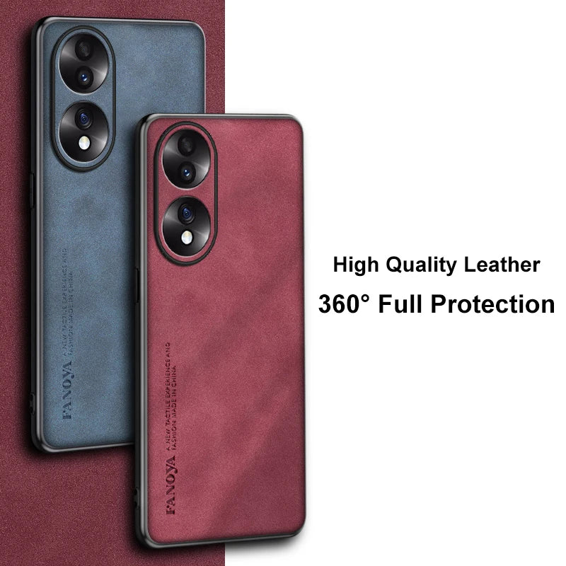Luxury PU Leather Case For Honor 90 70 50 Back Cover Matte Full Protection TPU Silicone Phone Case For Honor50 Honor70 Honor90