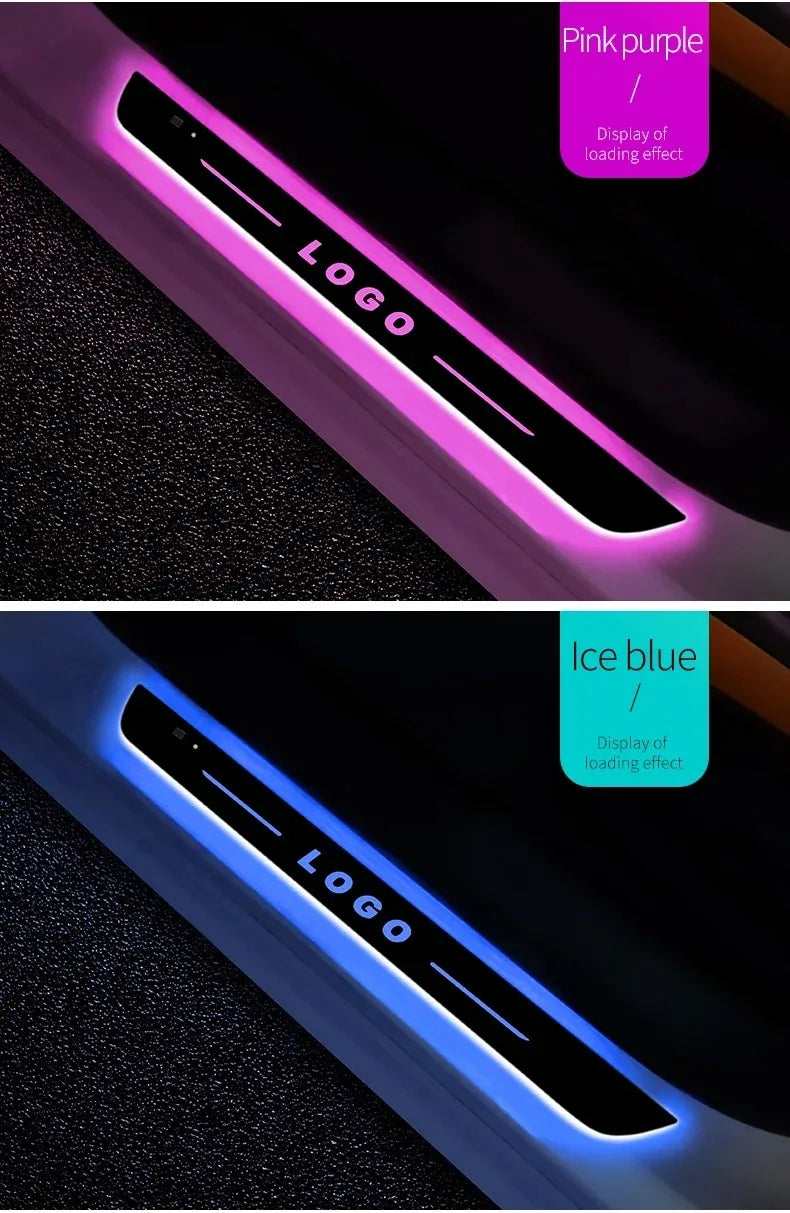 New style Car Door illuminated Sill light Logo Projector Lamp USB Power Wireless LED RGB Welcome Car Scuff Plate Pedal Light