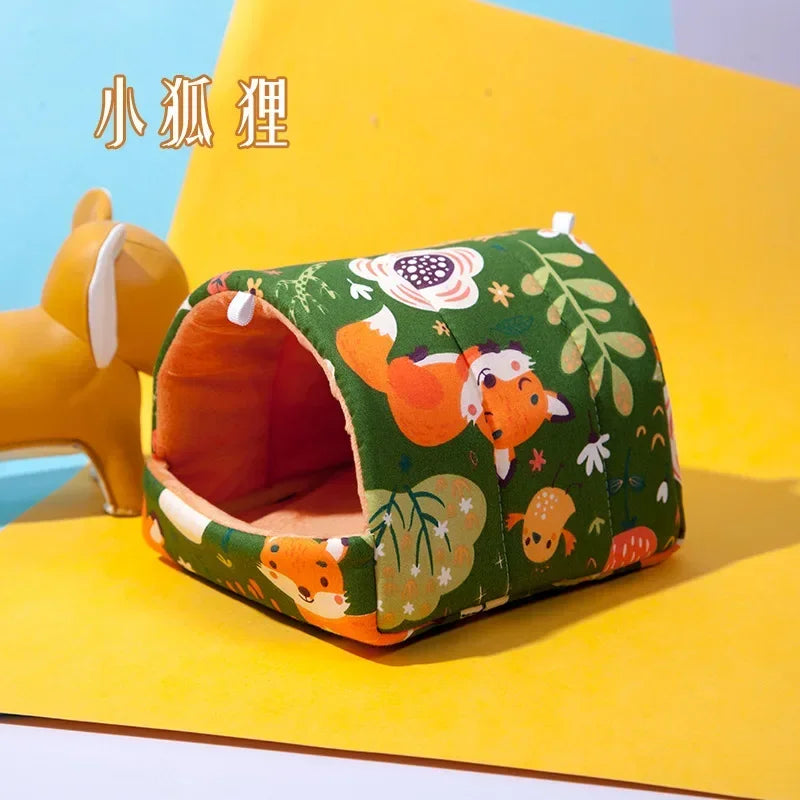 Hamster House Guinea Pig Nest Small Animal Sleeping Bed Winter Warm Cotton Mat Soft Accessories For Rodent Guinea Pig Rat Rodent