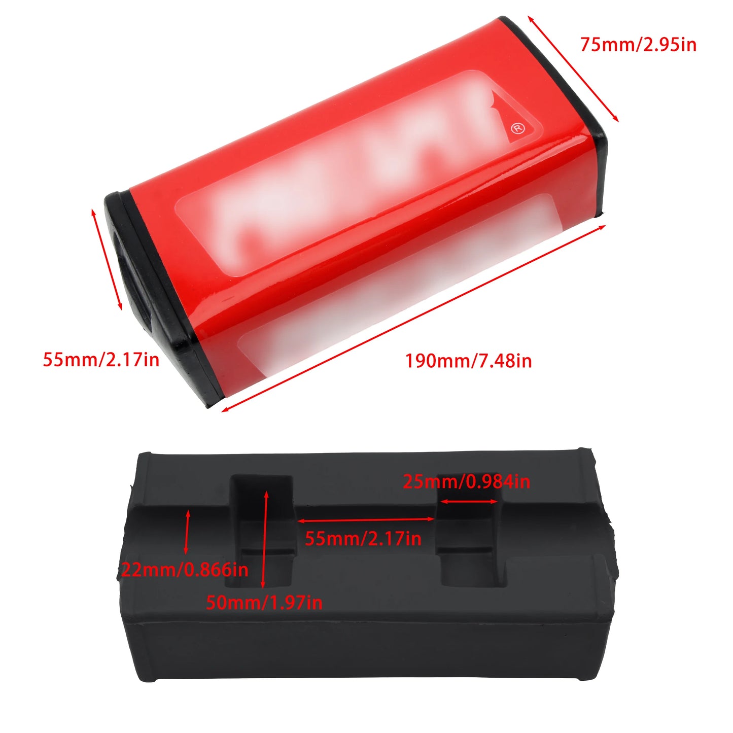 Motorcycle Square Handle Bar Pad Protector Sponge for PROTAPER 1-1/8" 28mm Dirt Pit Bike ATV Motocross Accessories Enduro