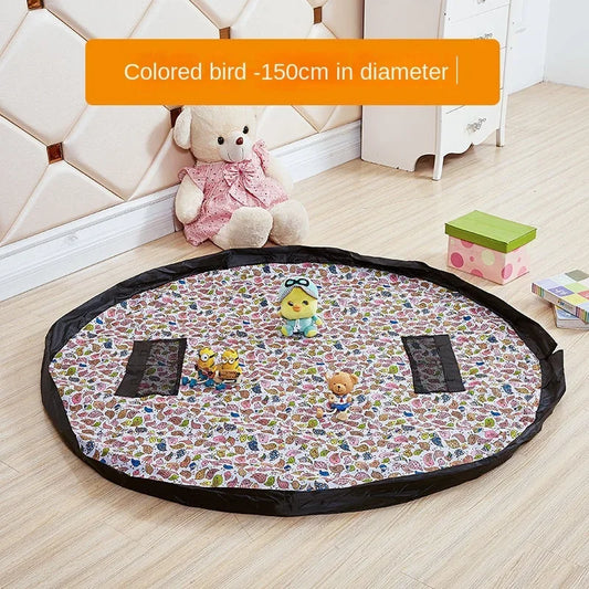 Toy storage bag Large capacity storage bucket bundle pocket Children's toy building blocks organizer mat storage bag play table