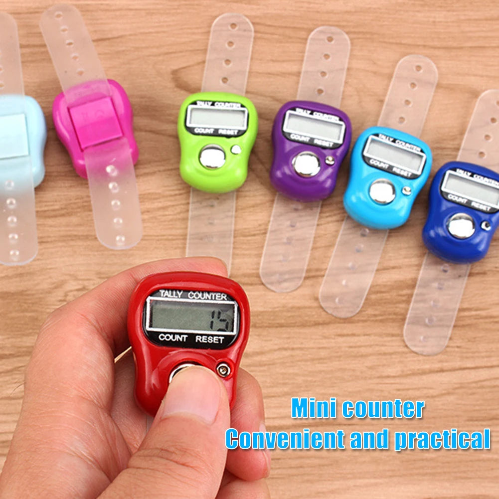 5-20Pcs Finger Counter w/ Compass Islamic Tasbih Bead 5 Digital LED Electronic Handheld Tally Counter Clicker Counter Ring