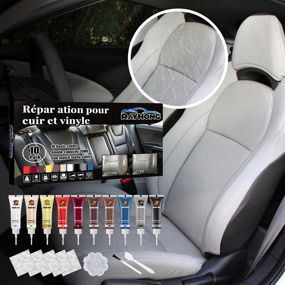 Car Leather Repair Gel Home Sofa Car Seat Leather Complementary Color Repair Paste Scratches Crack Leather Finish Repair Cream