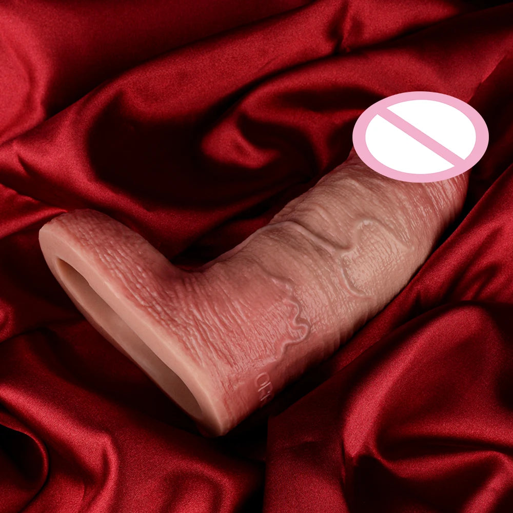 ORALSX 10 Styles Silicone Reusable Open-ended Penis Sleeve Delay Ejaculation Dick Enlargement Sex Toys For Men Game Pleasure