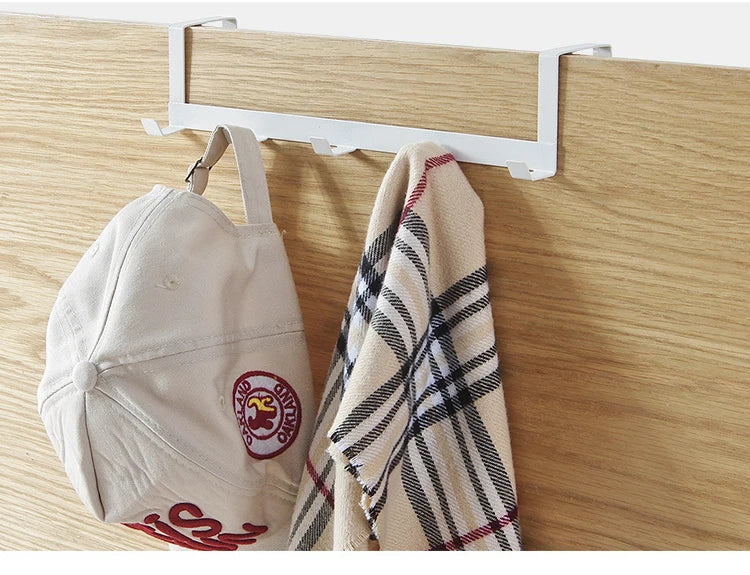 Hooks Over The Door 5 Hooks Home Bathroom Organizer Rack Clothes Coat Hat Towel Hanger Bathroom Kitchen Accessories