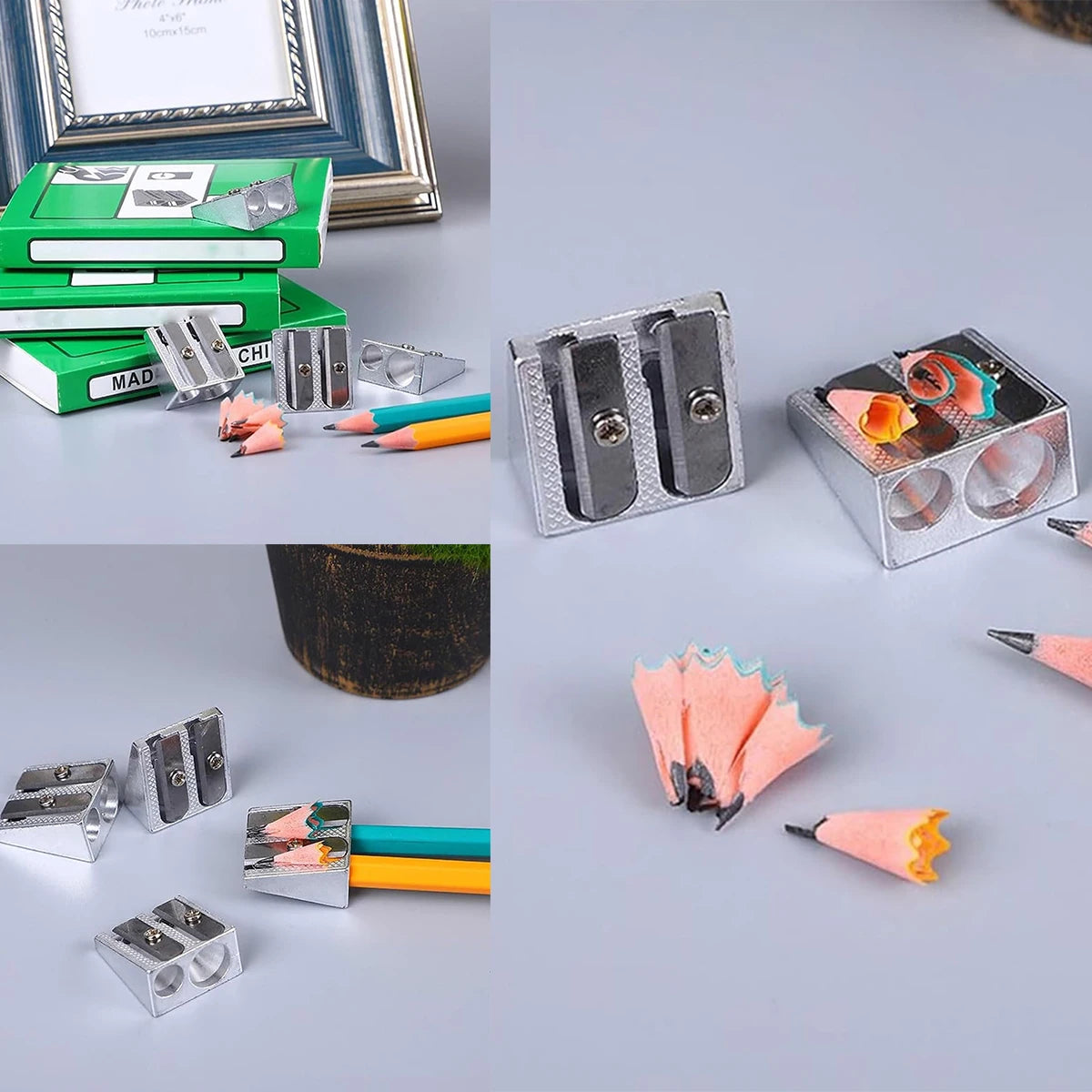 Magnesium Pencil Sharpener, Kum Magnesium Pencil Sharpener, Kum 2-Hole Pencil Sharpener Magnesium Alloy Wedge Profile, Metal Pen