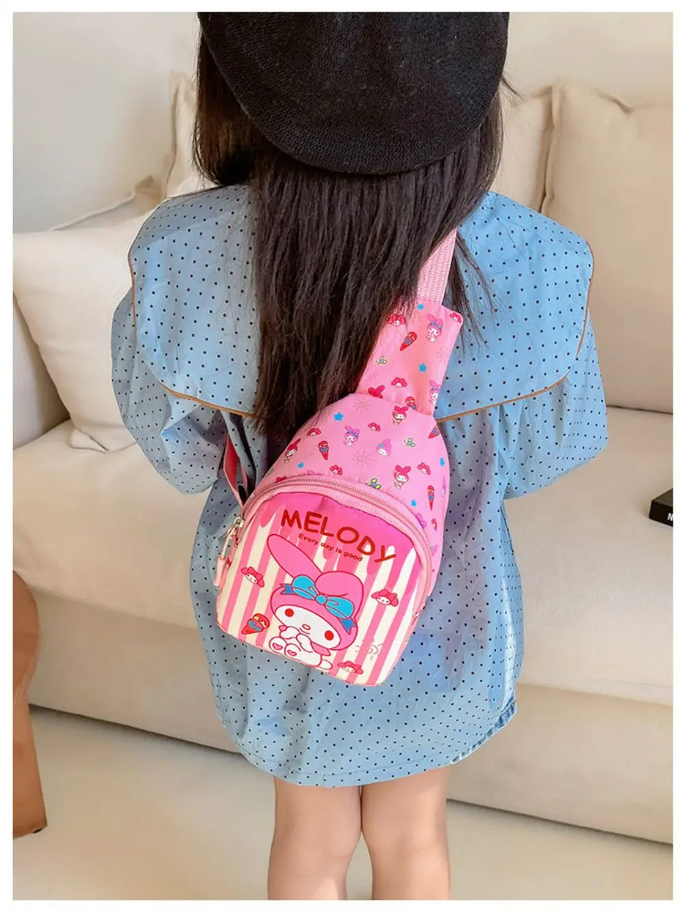 Hello Kitty Children Chest Bag Sanrio figure Kuromi Cute Coin Purse Shoulder Bag Boy Girl Cross Body Bag Fashion Messenger Bag