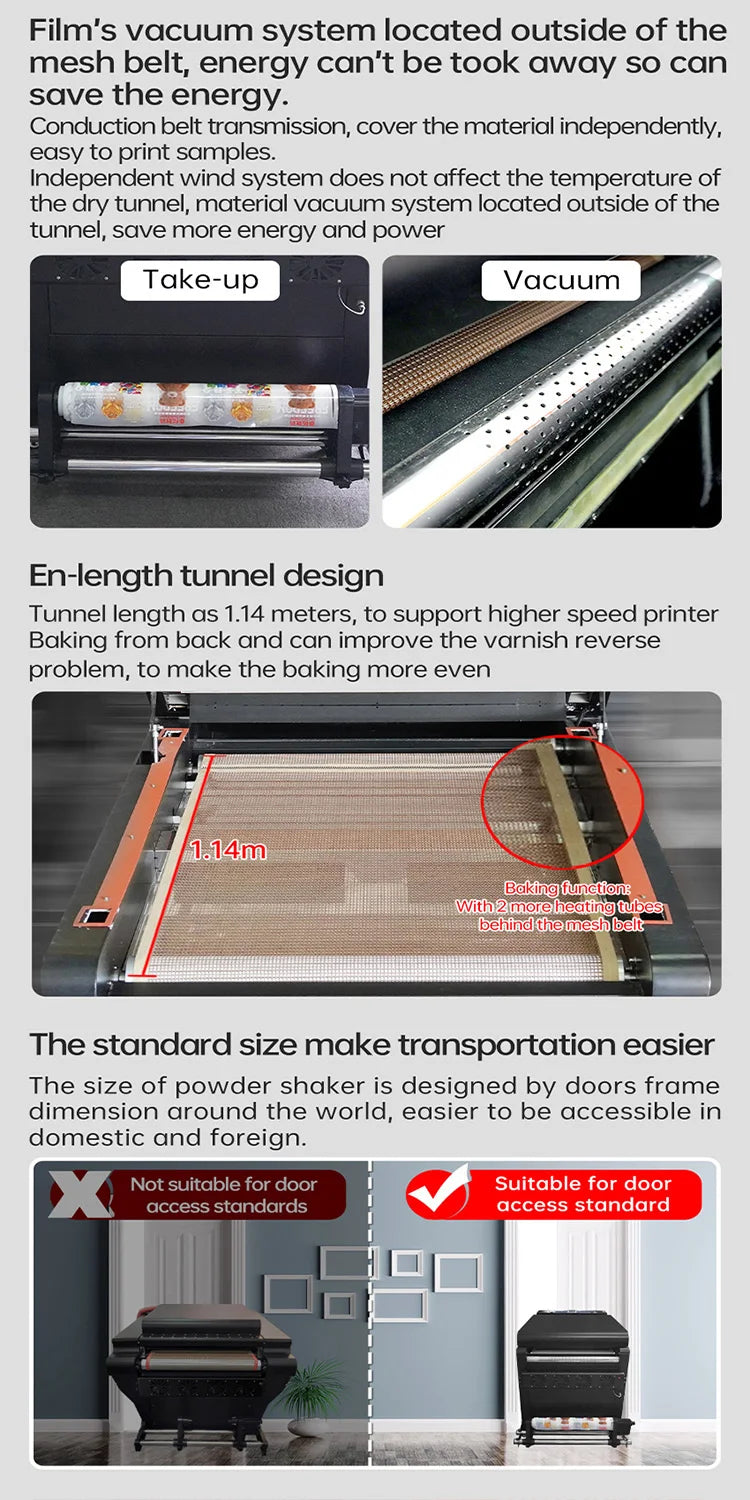Powder Shaking with Purifier DTF Printer T-shirt Printing Machine DTF Printer Double Epson Head.