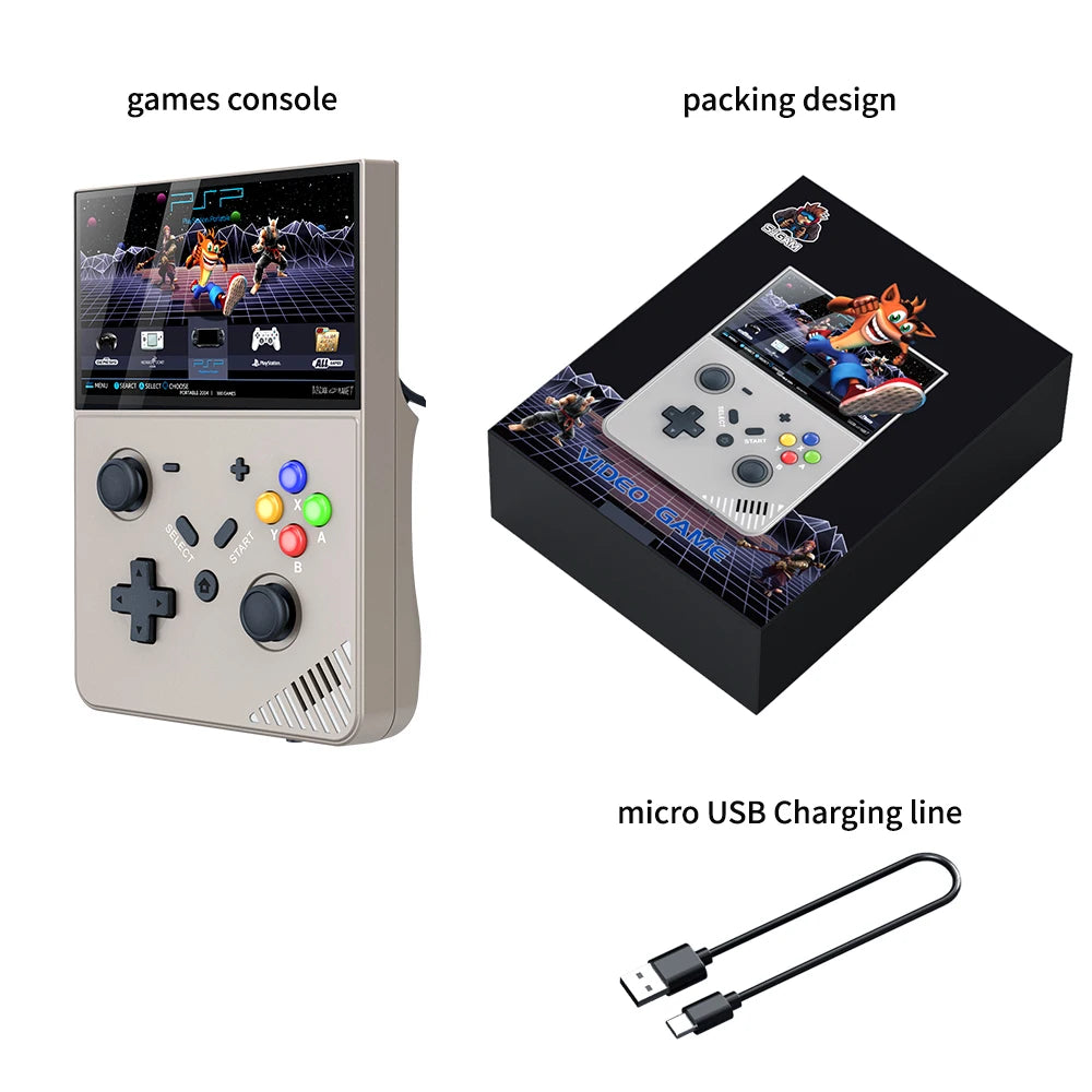 R43Pro 4.3 Inches HD Screen LINUX Cortex-A17 Retro Handheld Video Game Console Open Source Linux System For Travel Kids Gift