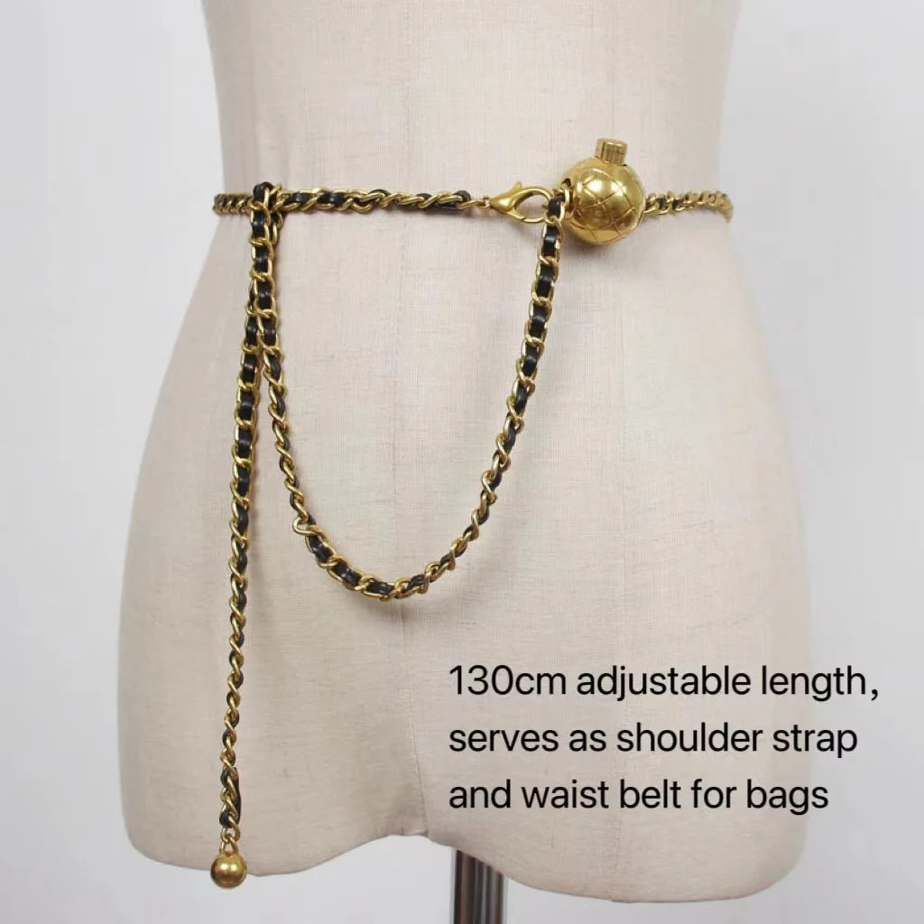 Leather Chain Waist Bag Shoulder Strap WOMEN'S Crossbody Bag Waist Wallet Fashion Waist Bag Detachable Play Waist Belt