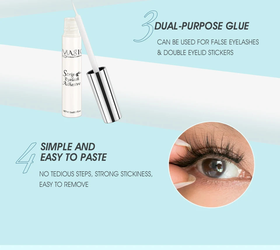 IMAGIC 5ml False Eyelash Extension Glue Waterproof Fast Dry Long Lasting Strong No Irritation Transparent Eyelash Primer Tools