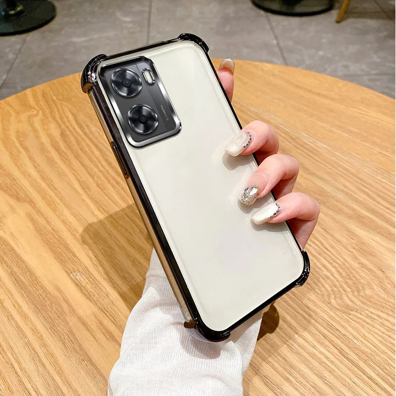 For OPPO A57 Case OPPO A77 Phone Case OPPO A56S A77S A57E A57s A57 4G A54S A16 A55 Four Corners Plating Silicone Soft back cover