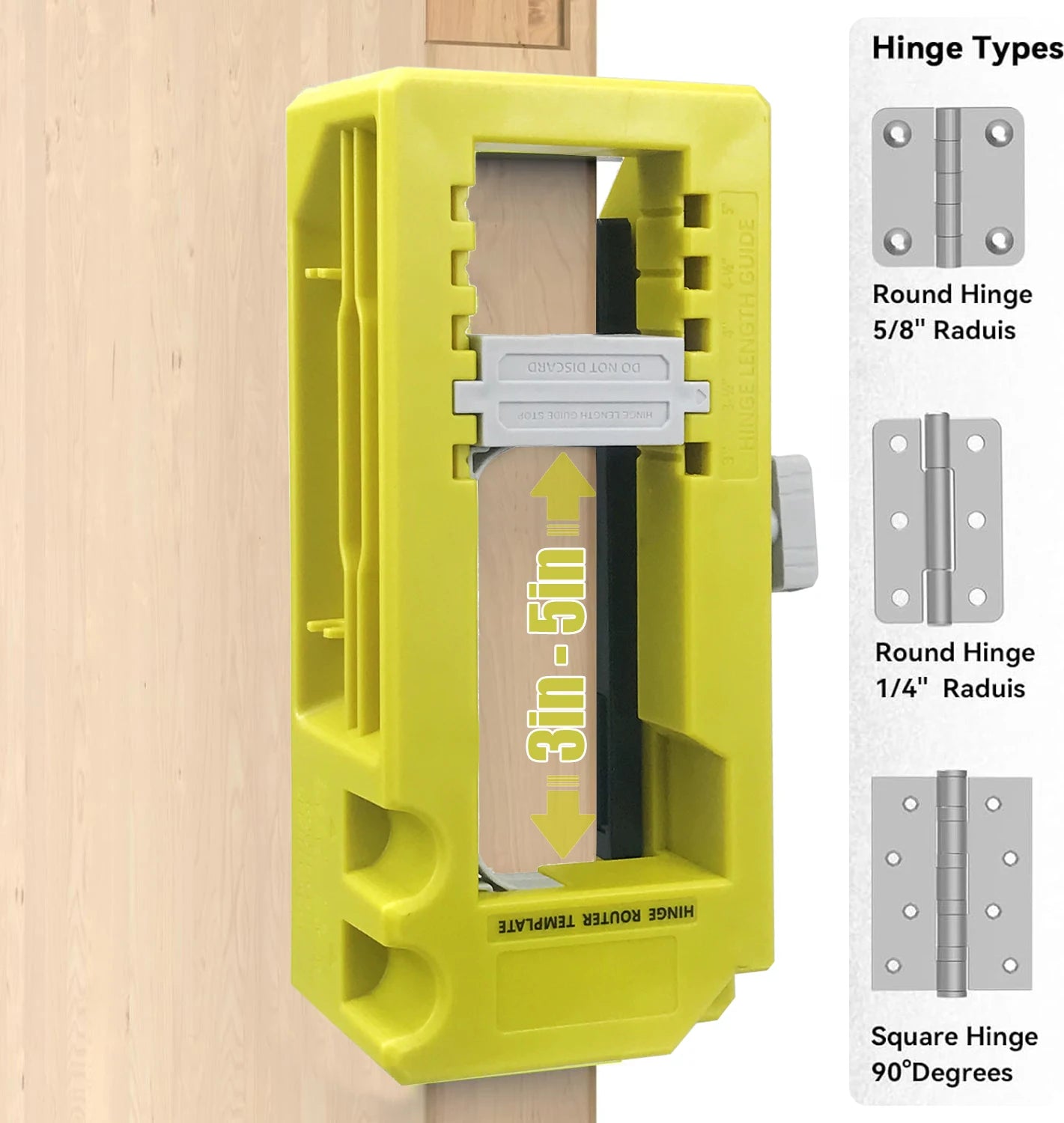New Door Hinge Routing Jig And Hinge Jig Plastic 3‑5in Length 1/4‑5/8in Radius Hinge Router Template for Woodworking Tool（green）