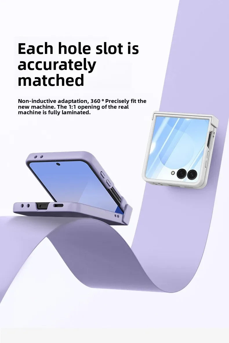 Ring Folding Phone Case for Samsung Galaxy  Z Flip  7 6 5 4 3 ZFlip7 FE All Inclusive Hinge ProtectiveShockproof Cover