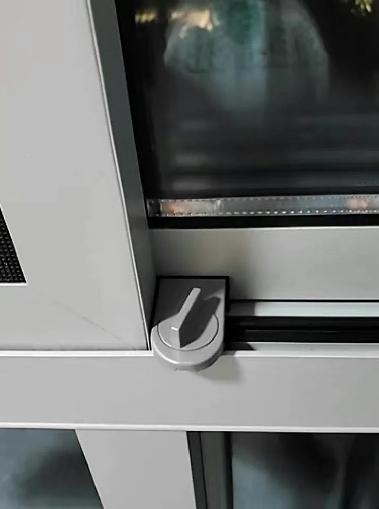 High-Rise Sliding Window Anti-Fall Lock, No-Drill Anti-Theft Safety Buckle, Adjustable Push-Pull Door Limiter, Durable Secure