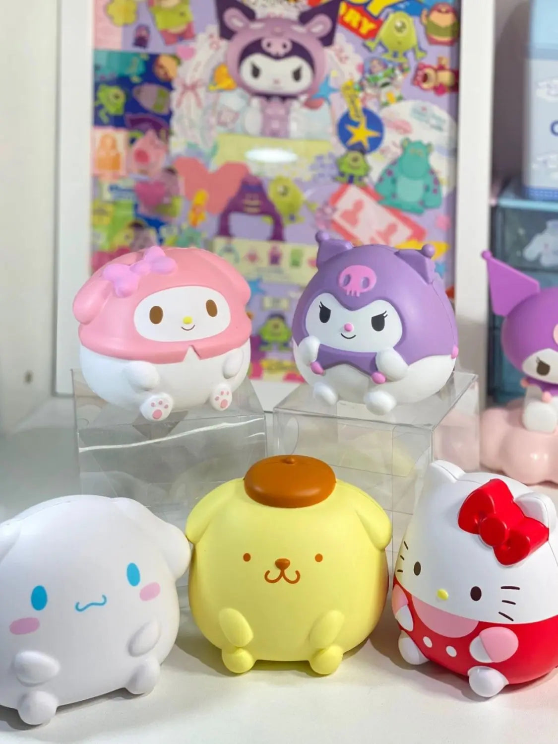 Sanrio Kawaii Hello Kitty Melody Decompression Kuromi Cinnamoroll Stress Relief Squishy Anime Cartoon Children's Hand Pinch Toy