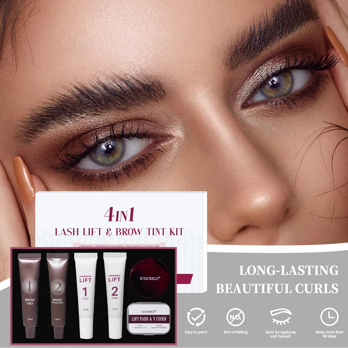 Lash Fast Lift And Tint Kit Pro Eyelash Perm Kit Lash Glue Remover Cream 3in1 Lashes Tint Brow Lashes Tint Eyebrow Dye Tint Kit
