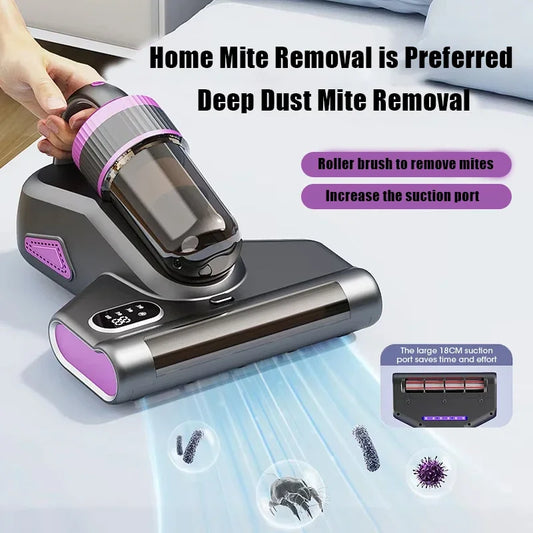Portable 15Kpa Mite Remover Wireless Handheld Home Ultraviolet Sterilization Powerful Suction Vacuum Cleaner for Sofa Mattresses