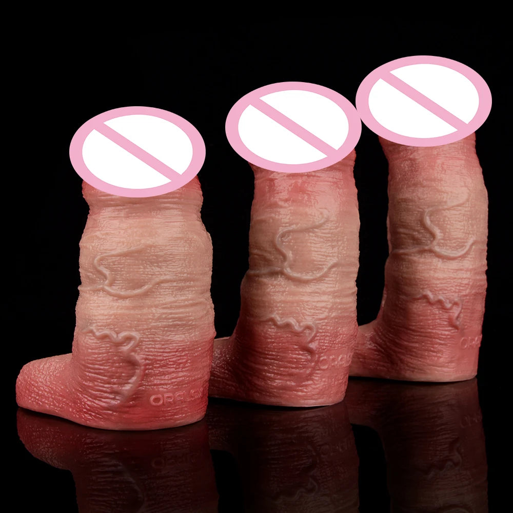 ORALSX 10 Styles Silicone Reusable Open-ended Penis Sleeve Delay Ejaculation Dick Enlargement Sex Toys For Men Game Pleasure