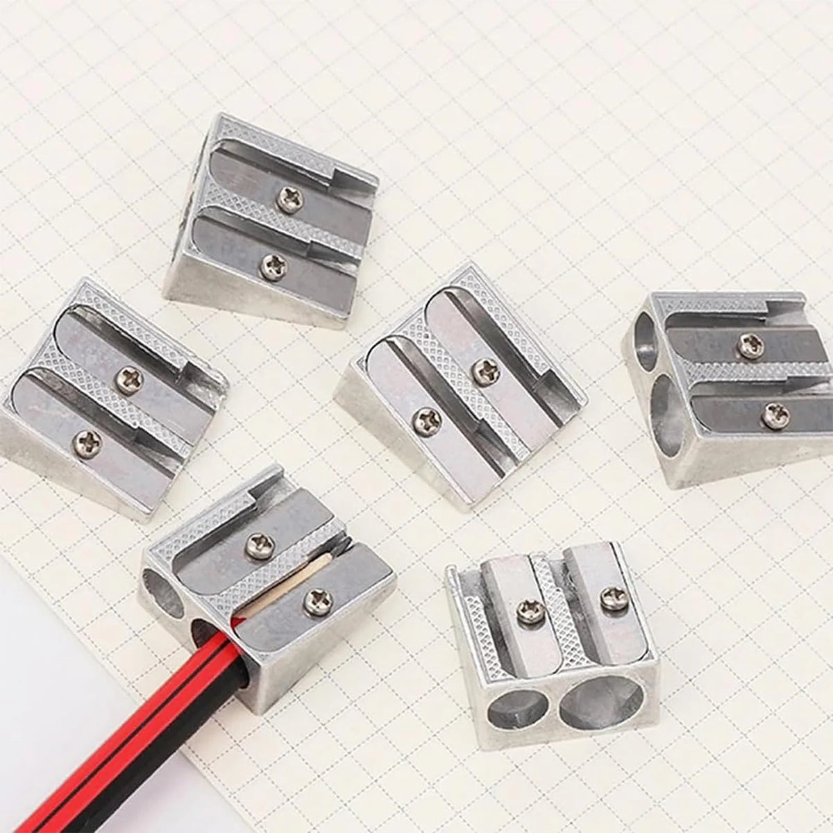 Magnesium Pencil Sharpener, Kum Magnesium Pencil Sharpener, Kum 2-Hole Pencil Sharpener Magnesium Alloy Wedge Profile, Metal Pen