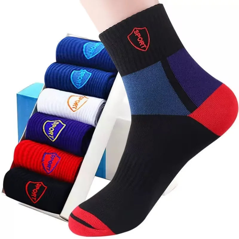 4 Pairs Of Men's Vintage Striped Crew Socks, Thermal Breathable Comfy Socks For Men's Wearing, Autumn & Winter