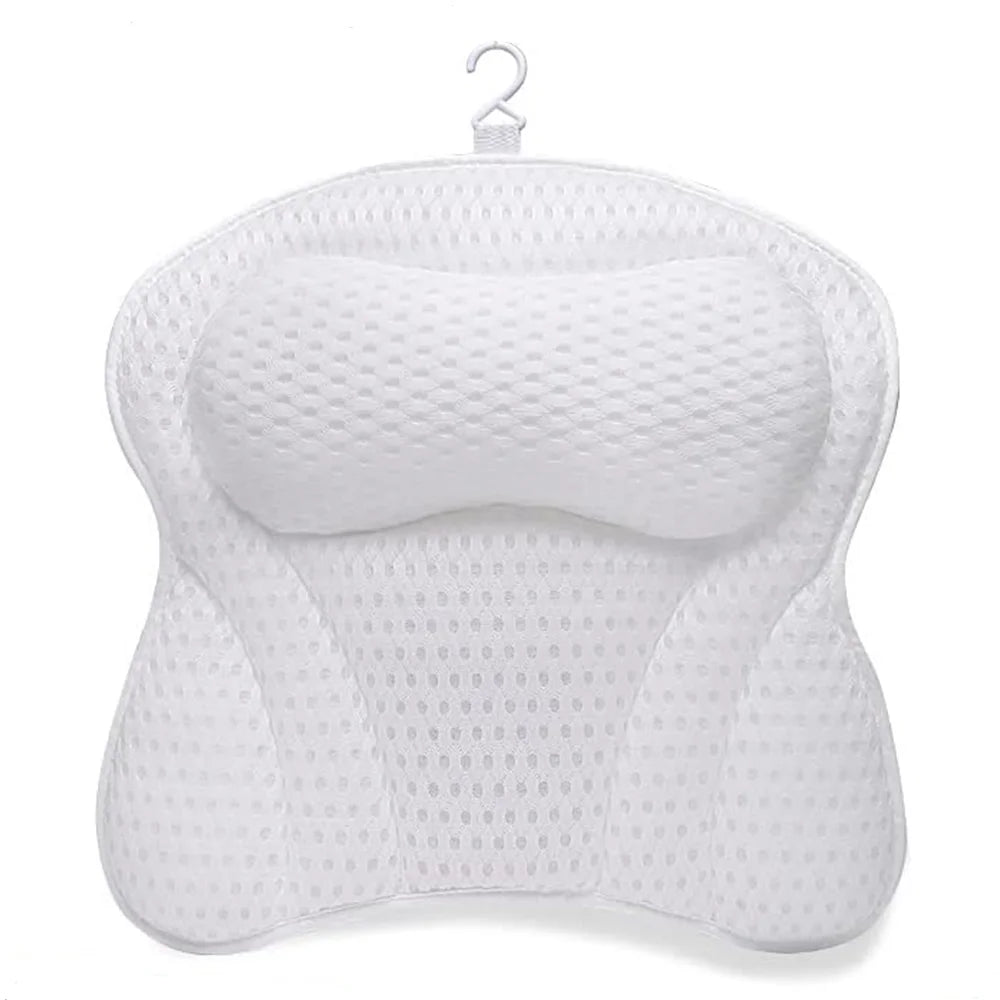 Bathtub Pillow for Tub, Bath Pillow for Neck & Back Support with Strong Suction Cups, Soft Spa Bath Pillow
