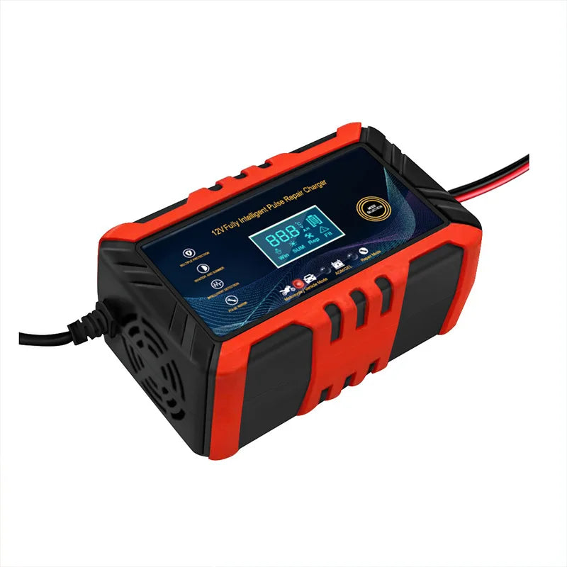 Car Battery Charger Intelligent Pulse Repair LCD Display 12V Car Battery Motorcycle Battery Charging Battery Repair Charger