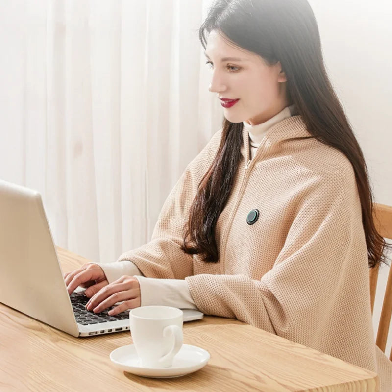 Wearable Electric Blanket Office USB Electric Heated Blanket Washable Winter Warm Blanket 3 Heating Levels Throw Blanket