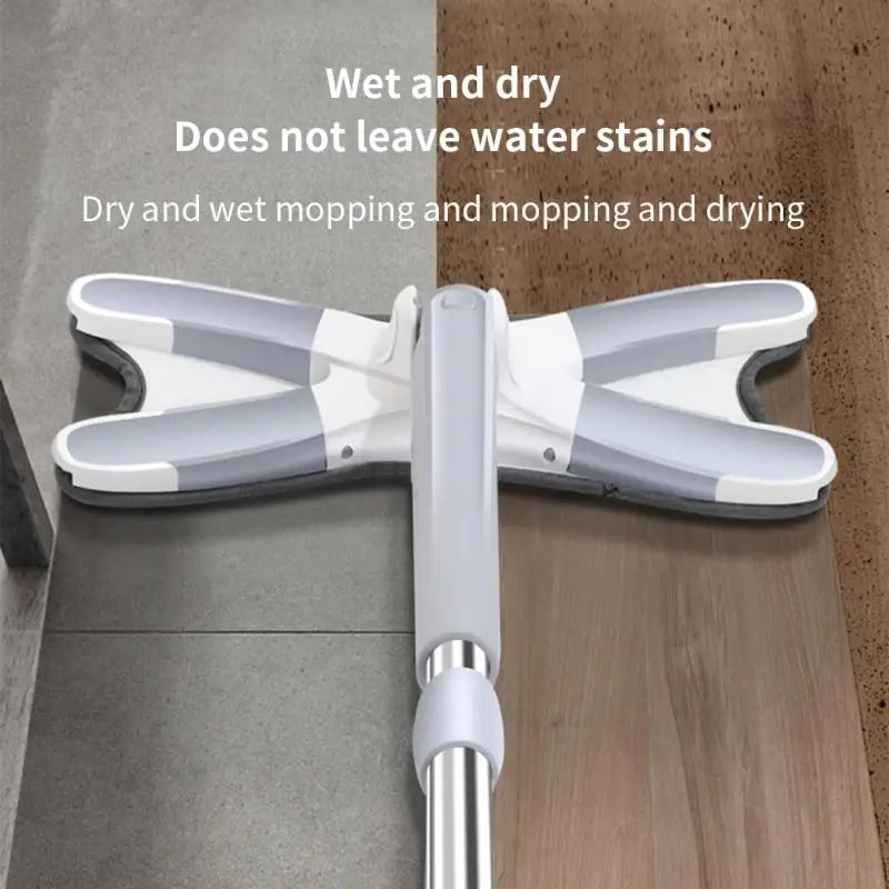 X-type Flat Floor Mop Wet And Dry Mop Kit Hand Free Mop Washing Flat Floor Easy Wringing Microfiber Replacement Pad Cleaning