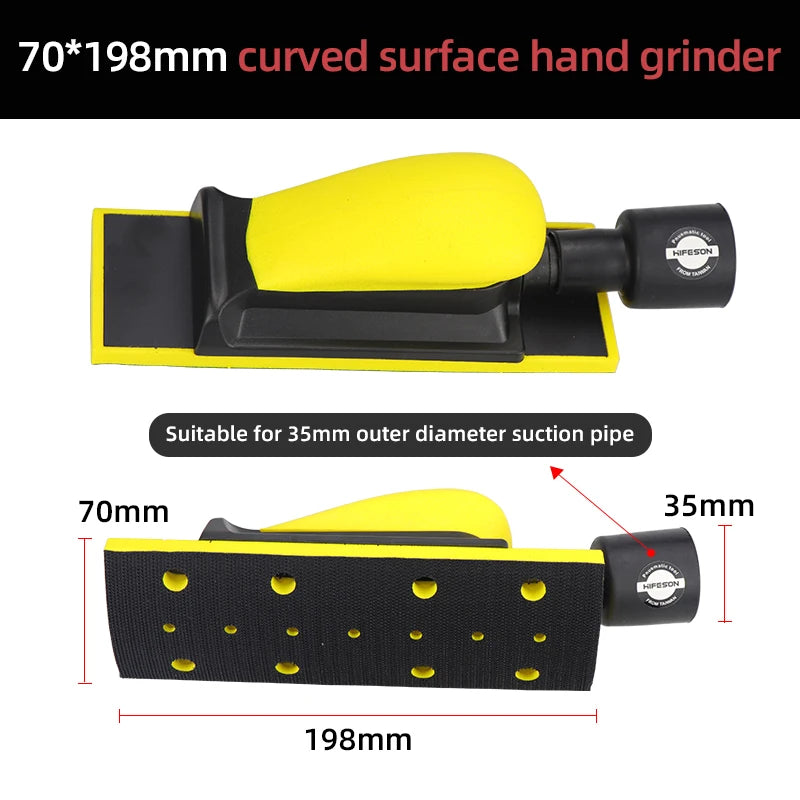 HIFESON Handheld Sander Manual Sandpaper Tool Sanding Block Dust Extraction Hand Polisher Grinding Machine For Metal Wood Work