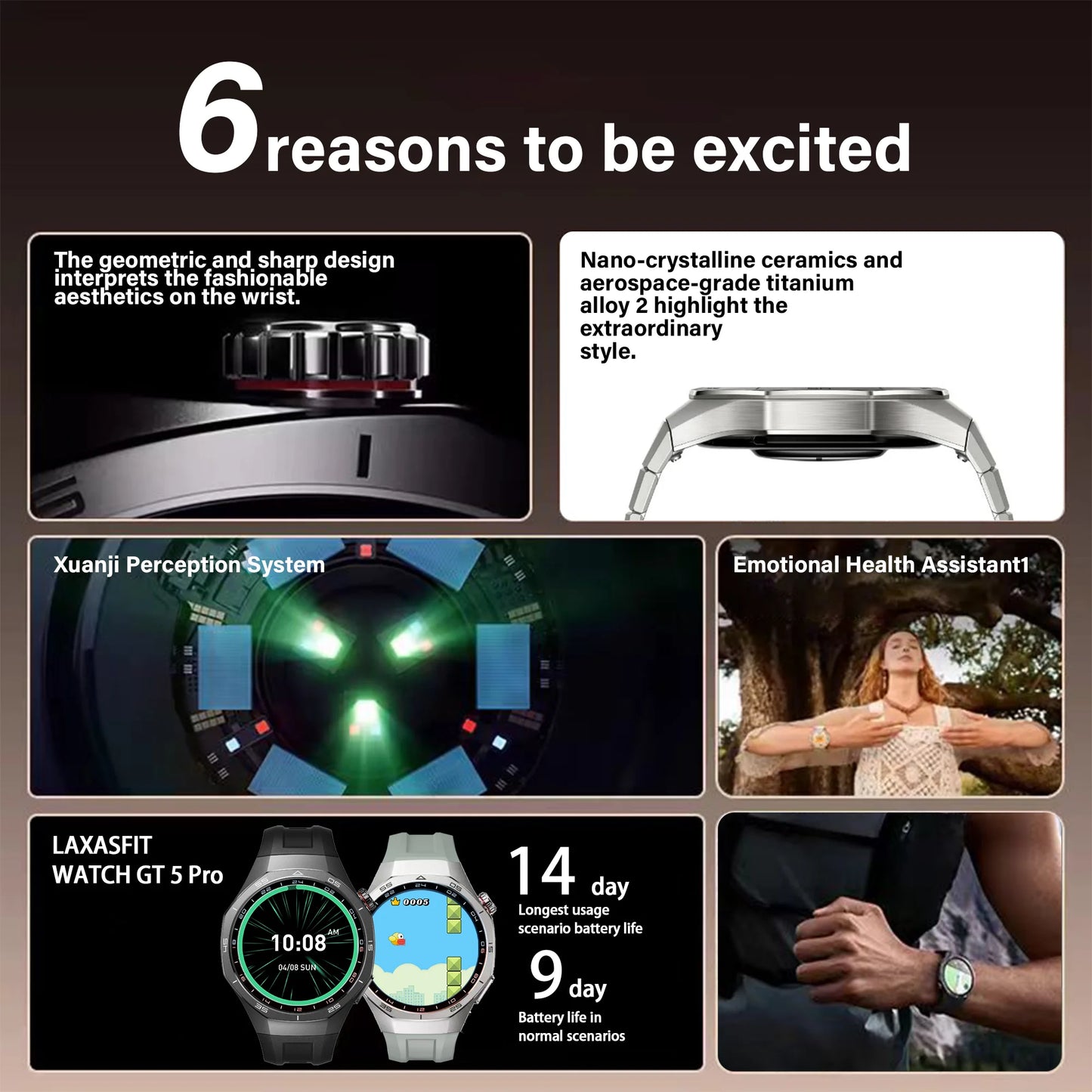 LAXASFIT 2025 New  Smart Watch AMOLED HD Screen Sports Heart Rate Bluetooth Call Men Women Smart Watch