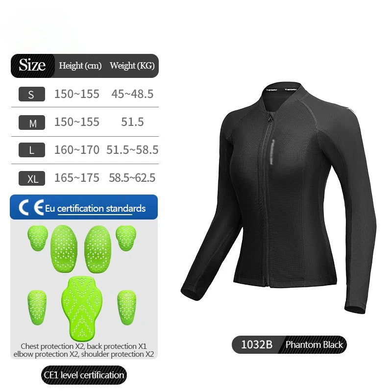 Motorcycle riding suits, all-season mesh breathable, spring and summer women's fitted, anti-drop, quick-drying clothes