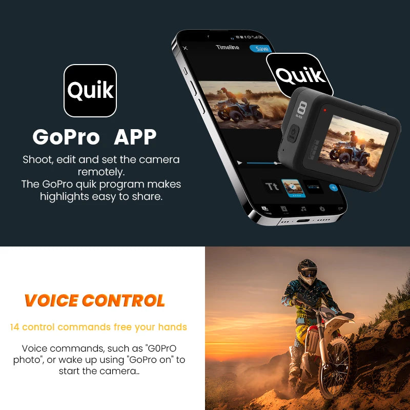 GoPro hero 8 Black stable 4K video 12MP photo portable 1080p live broadcast Motorcycle and Skiing Sports go pro Camera