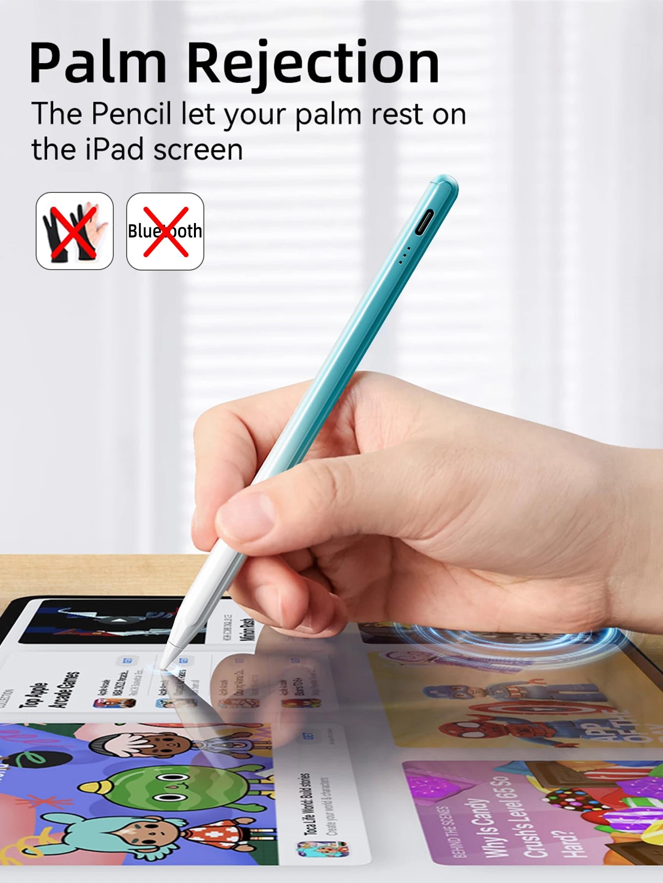 Stylus Pen for Apple Pencil 1 2 iPad 10th 9th 8th 7th 6th Air 5th 4th 3rd Generation Pro 12.9 11 inch Mini 6 5 Palm Rejection