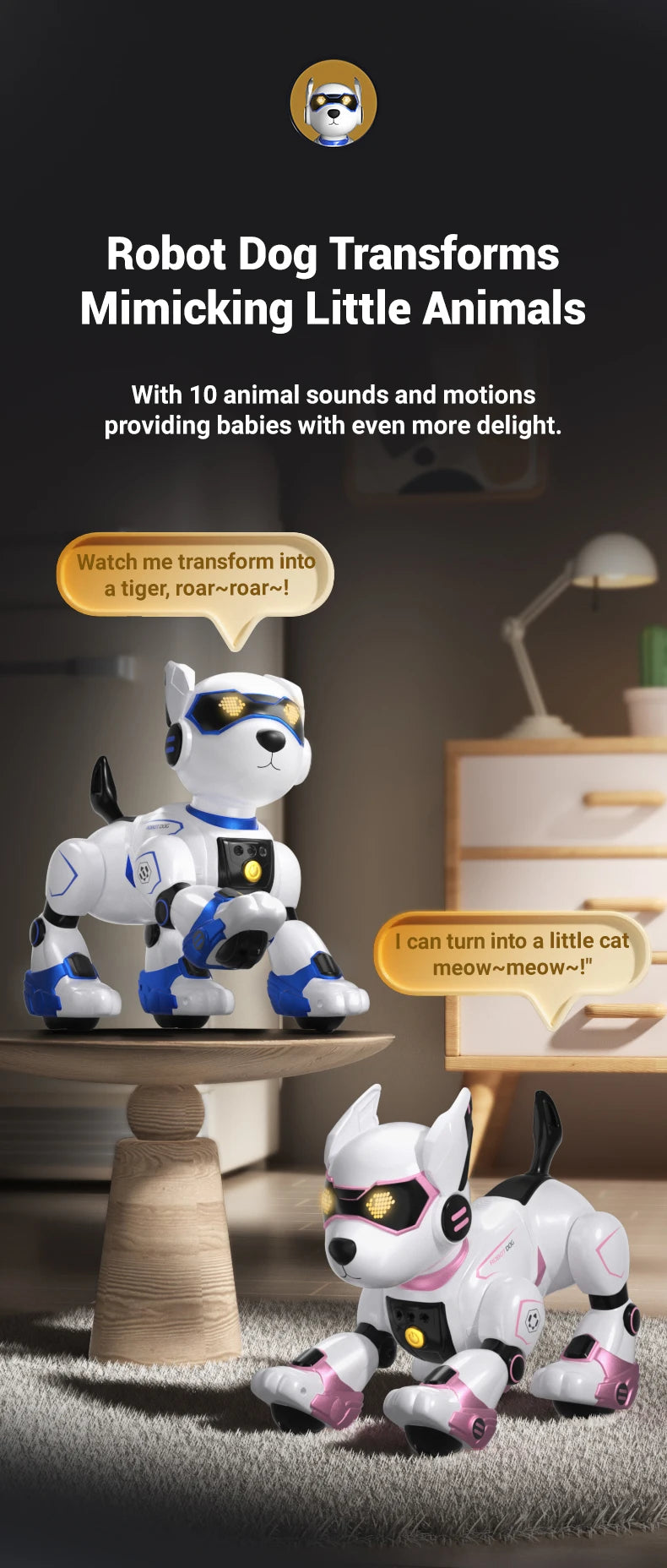 Brand New JJRC R27 Remote Control Robot Dog Voice Control Intelligent Talking Walking And Dancing Light Play Cute Children Gifts