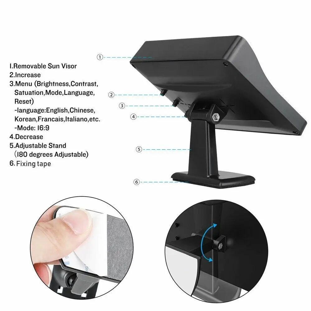 Easy Installation 4.3Inch Rear View Camera Monitor Screen Reversing Camera for Car Parking Parking System Camera for Vehicle