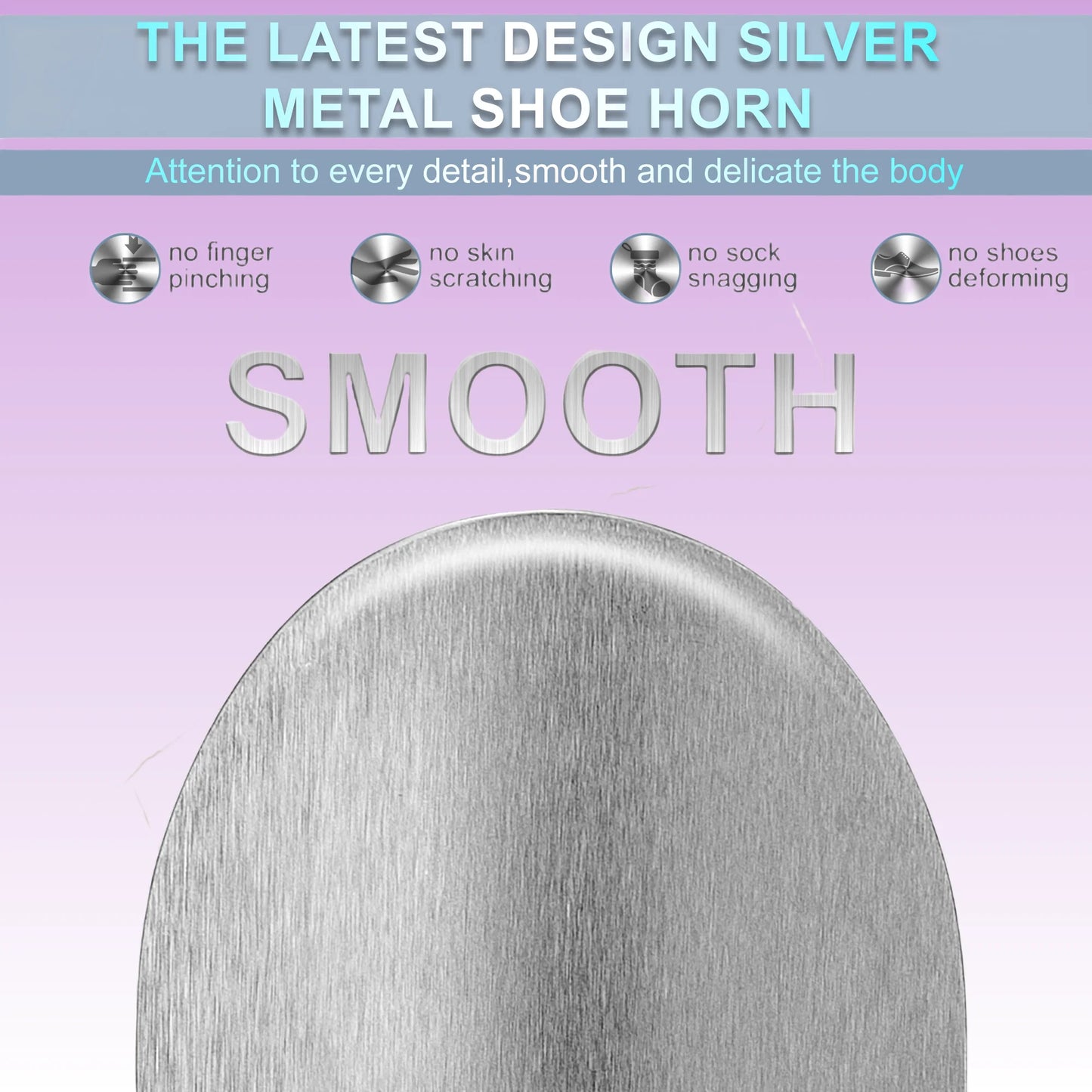 Metal Shoe Horn Stainless Steel 7.5Inch Small Shoe Horn Lifter Easy Carry Shoe Accessories travel shoe spoon for seniors kids