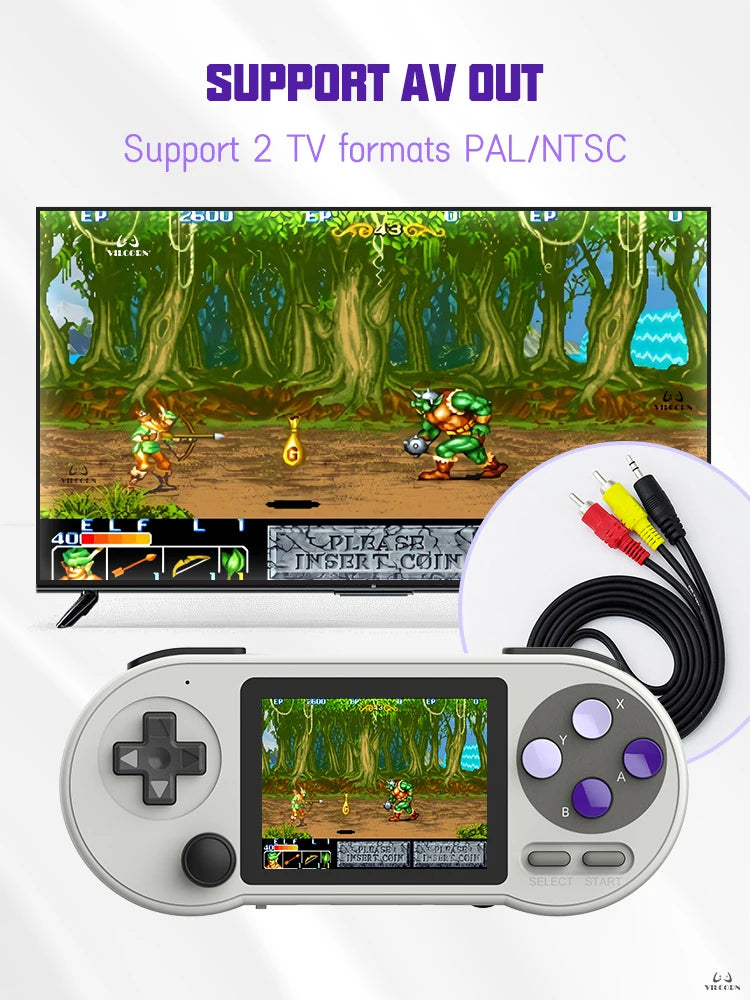 SF2000 Portable Handheld Game Console 3 Inch IPS Retro Video Game Player Built-in 6000 Games For SFC FC GBA Kid Gift AV Output