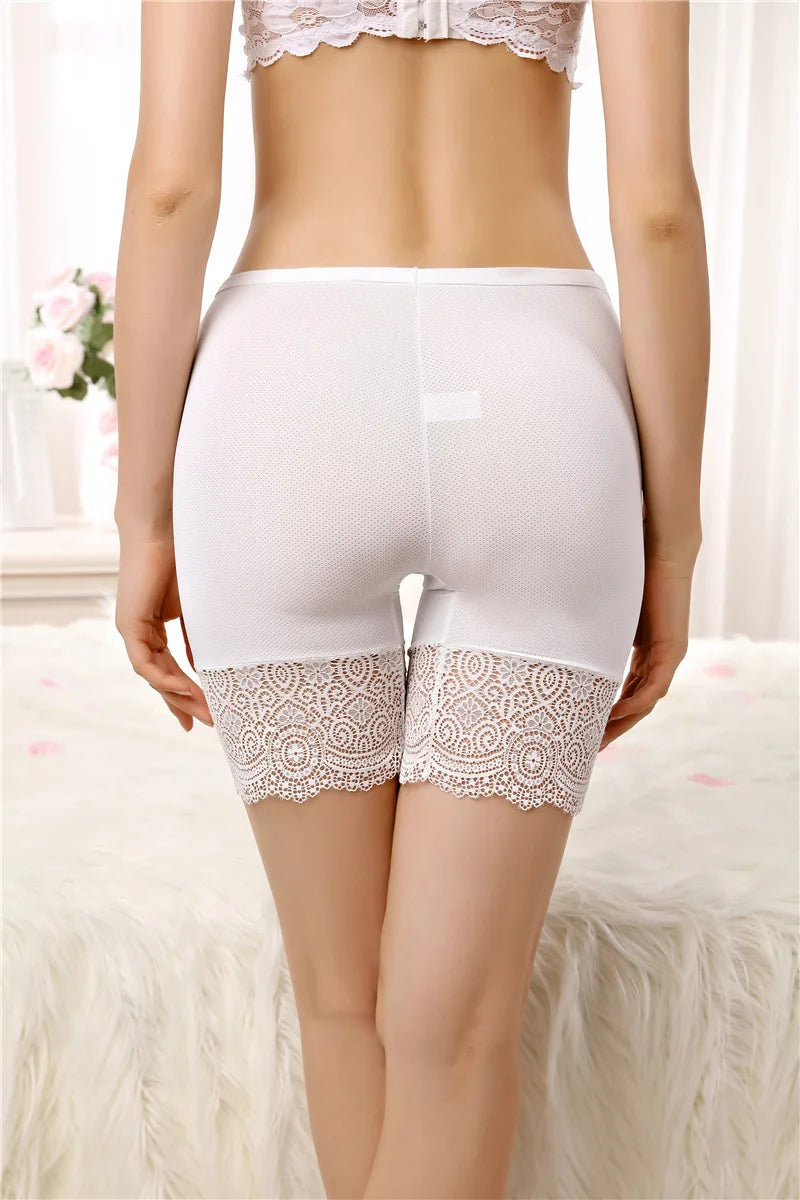 Plus Size Safety Shorts Women Summer Seamless Sexy Lace Anti Chafing Underskirt Boxers Female High Waist Underwear Panties 110KG