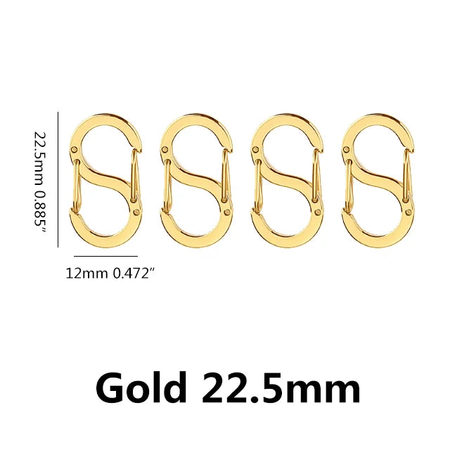 4pcs Letter S Lobster Clasps Stainless Steel Buckle Spring Snap Hook Carabiner Necklaces Connectors for DIY Jewelry Making