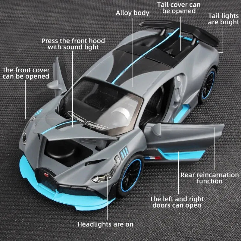 Model for Bugatti Metal Vehicle Racing Alloy Model Car Miniature Diecast 1:32