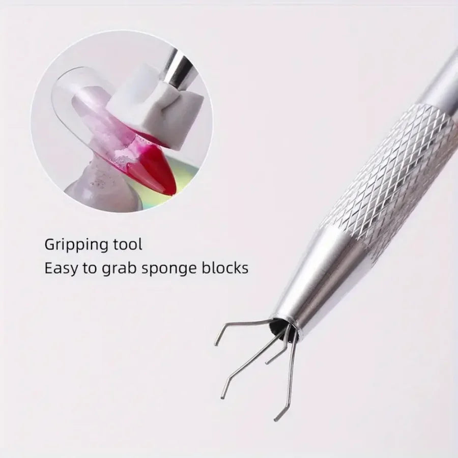50pcs Ombre Sponge for Nails, Soft Gradient Nail Sponge with Grabbing Pen Ombre Nail Brush French Tip Tool Manicure Design Acces