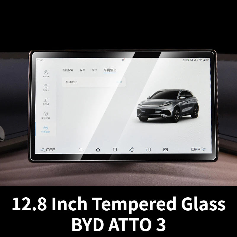 Touch Screen Protector For BYD Atto 3 Yuan Plus Seal Dolphin 2022 2023 2024 Tempered Glass 12.8 15.6 Inch Navigation Protection